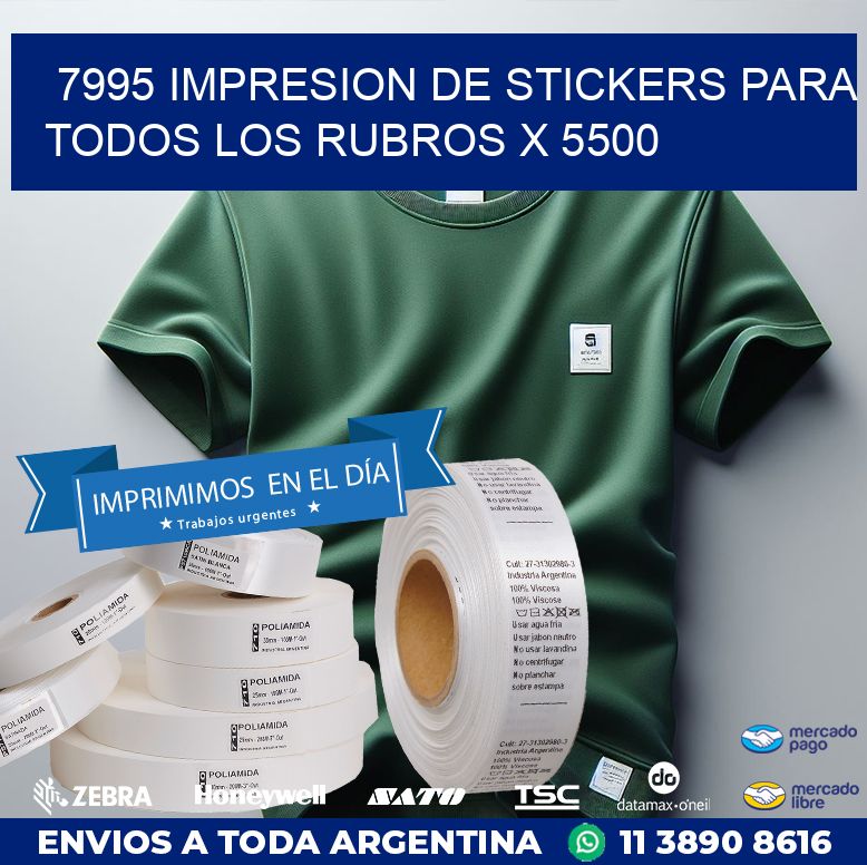 7995 IMPRESION DE STICKERS PARA TODOS LOS RUBROS X 5500