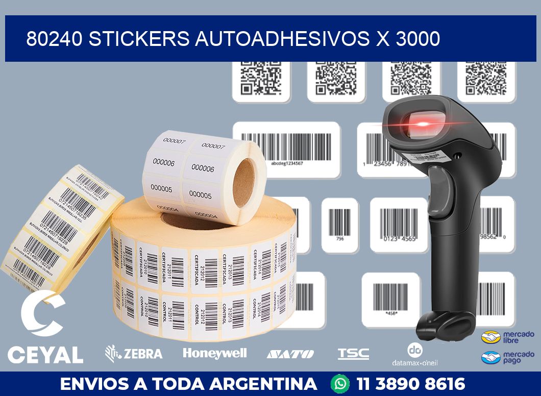 80240 STICKERS AUTOADHESIVOS X 3000