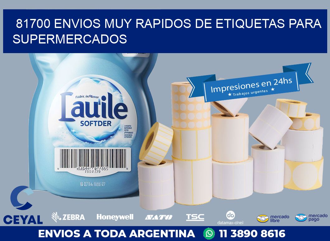 81700 ENVIOS MUY RAPIDOS DE ETIQUETAS PARA SUPERMERCADOS