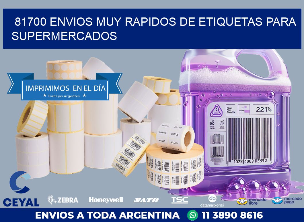 81700 ENVIOS MUY RAPIDOS DE ETIQUETAS PARA SUPERMERCADOS