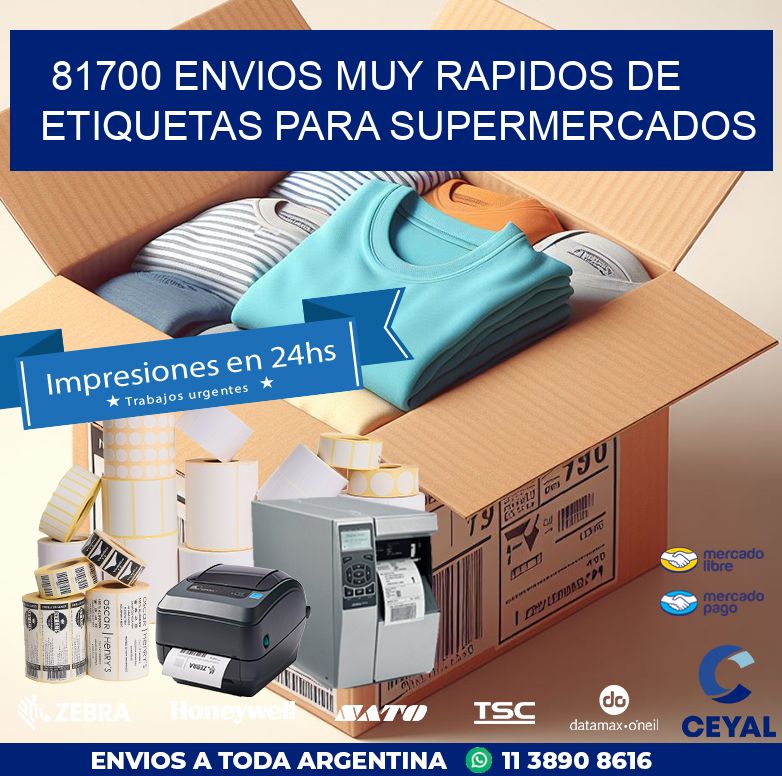 81700 ENVIOS MUY RAPIDOS DE ETIQUETAS PARA SUPERMERCADOS