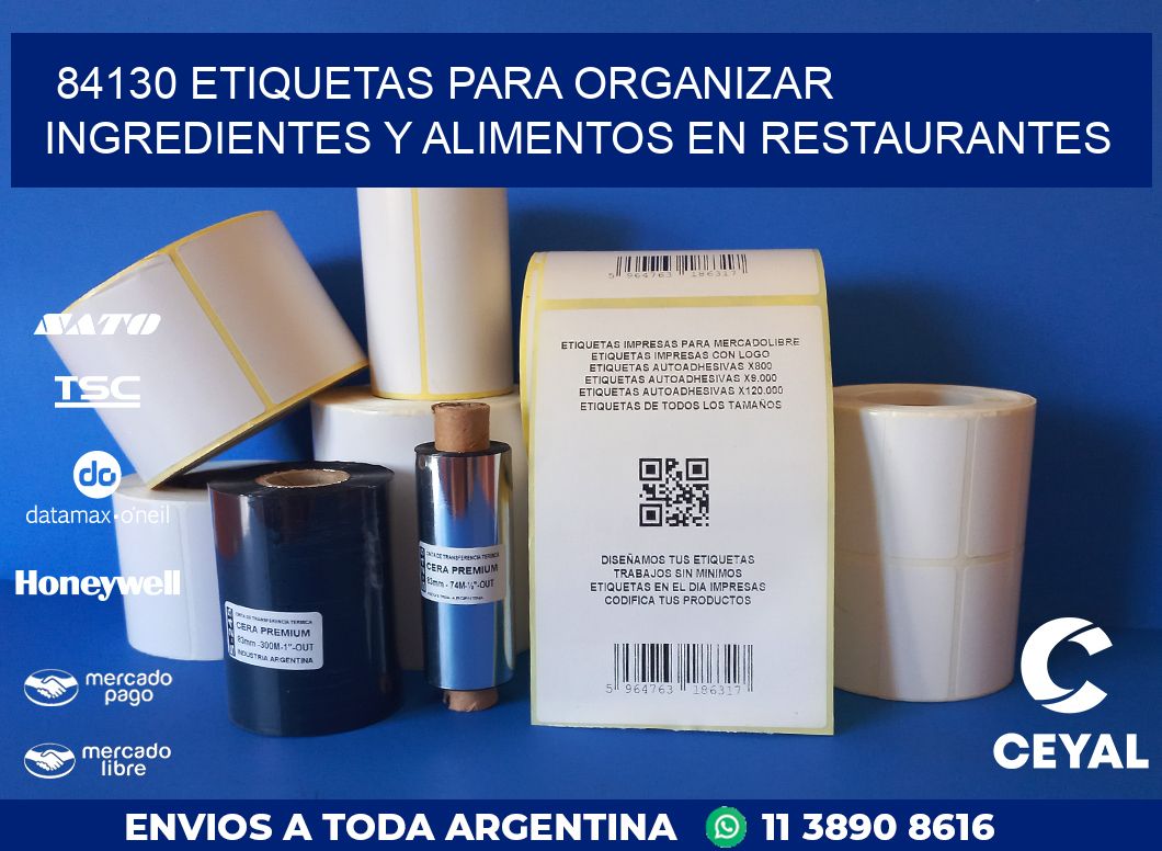 84130 ETIQUETAS PARA ORGANIZAR INGREDIENTES Y ALIMENTOS EN RESTAURANTES