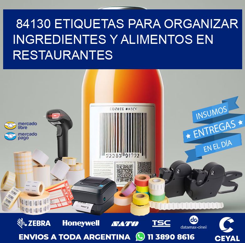 84130 ETIQUETAS PARA ORGANIZAR INGREDIENTES Y ALIMENTOS EN RESTAURANTES