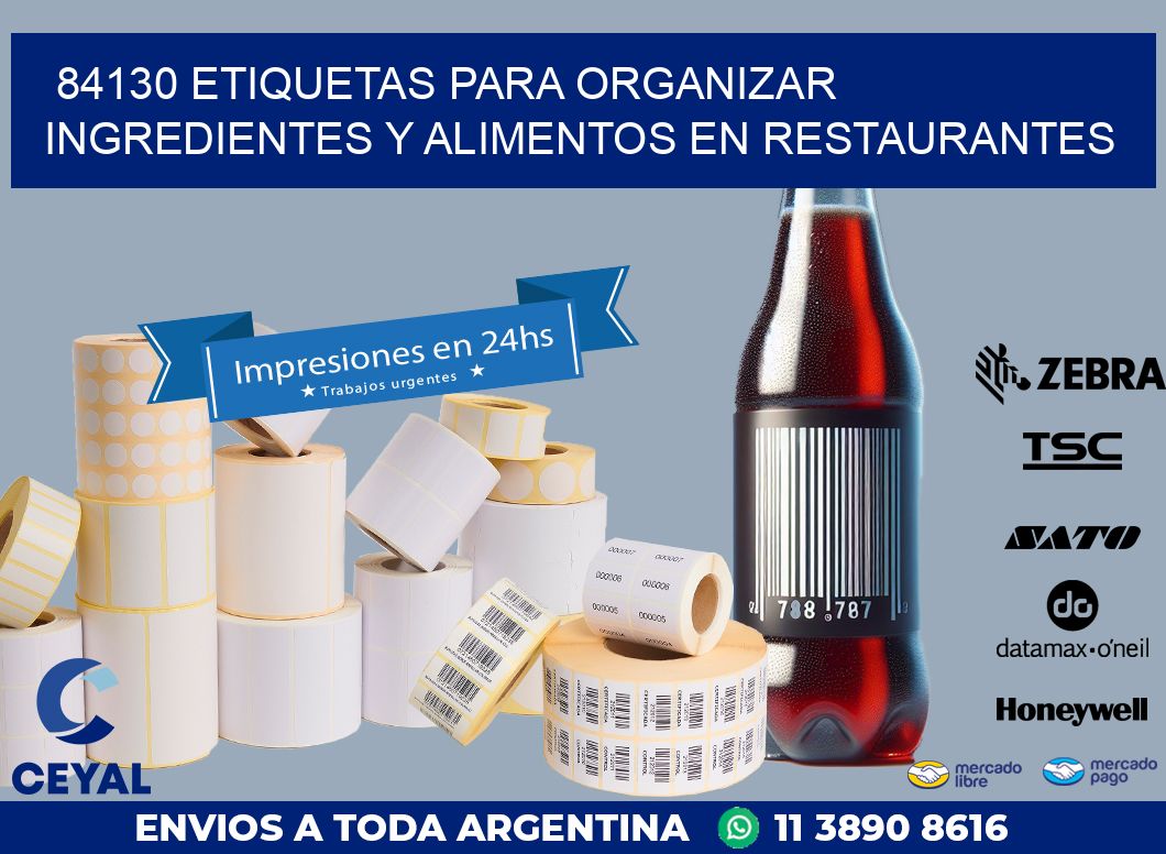 84130 ETIQUETAS PARA ORGANIZAR INGREDIENTES Y ALIMENTOS EN RESTAURANTES