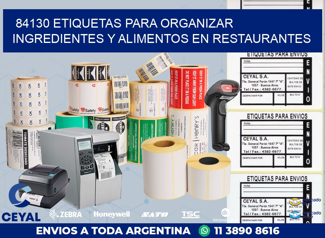 84130 ETIQUETAS PARA ORGANIZAR INGREDIENTES Y ALIMENTOS EN RESTAURANTES