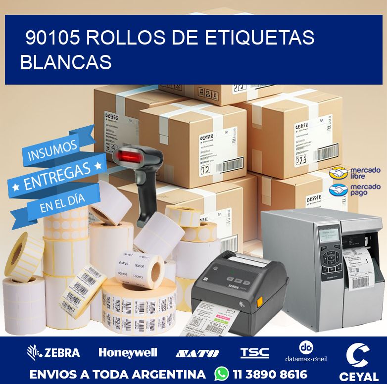 90105 ROLLOS DE ETIQUETAS BLANCAS