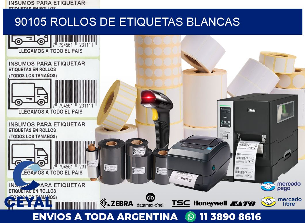 90105 ROLLOS DE ETIQUETAS BLANCAS