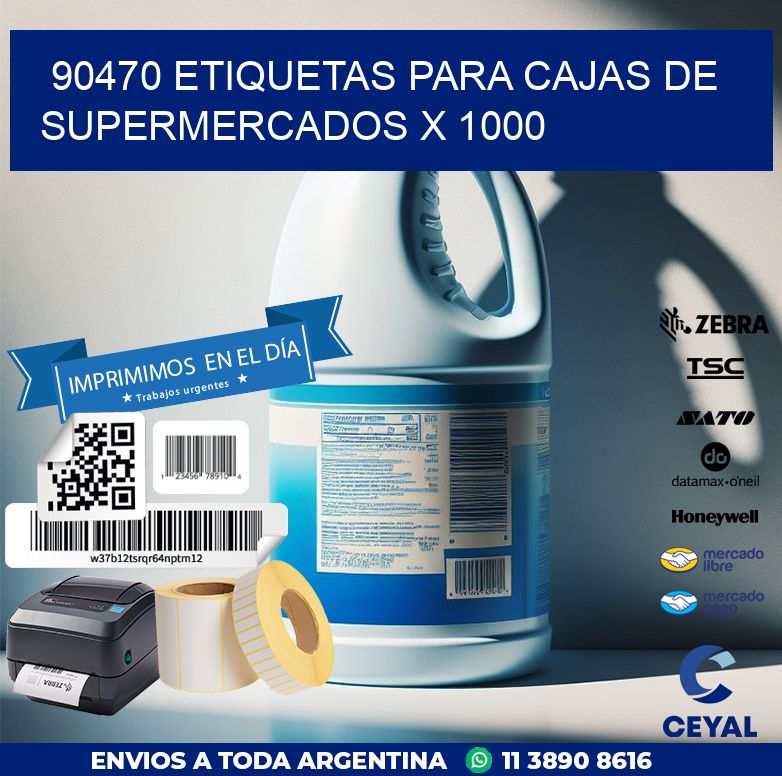 90470 ETIQUETAS PARA CAJAS DE SUPERMERCADOS X 1000
