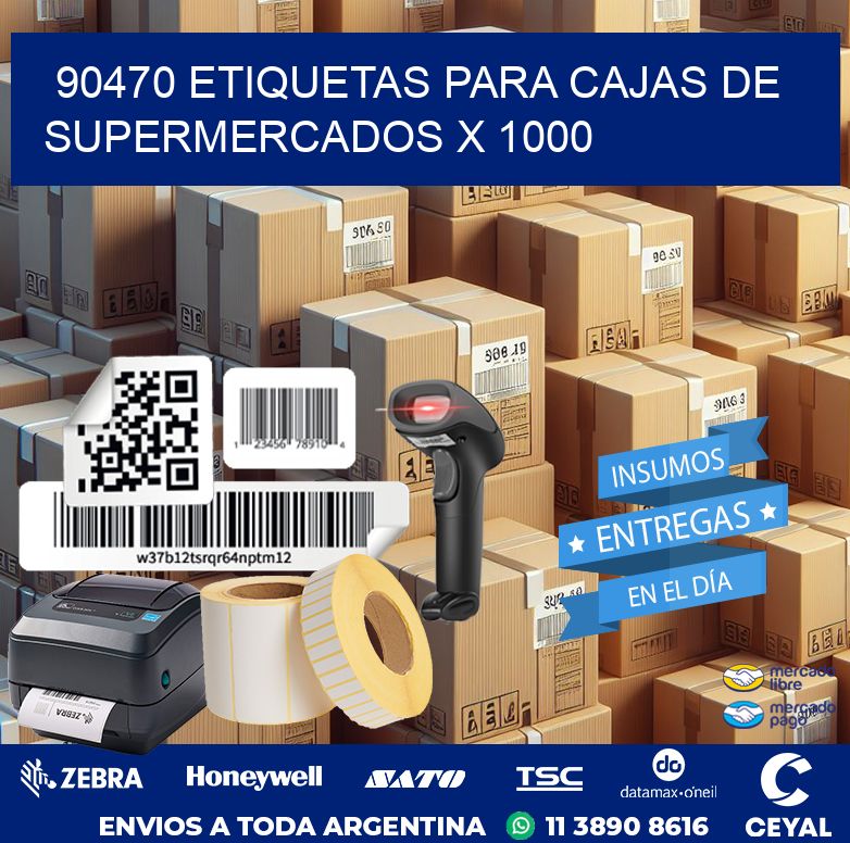 90470 ETIQUETAS PARA CAJAS DE SUPERMERCADOS X 1000