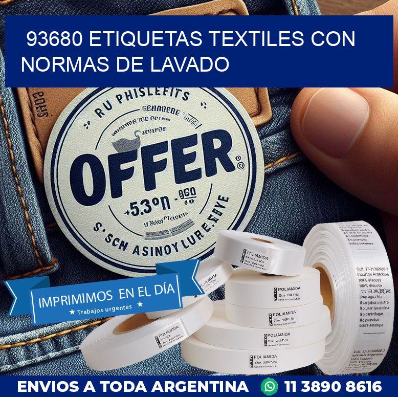 93680 ETIQUETAS TEXTILES CON NORMAS DE LAVADO