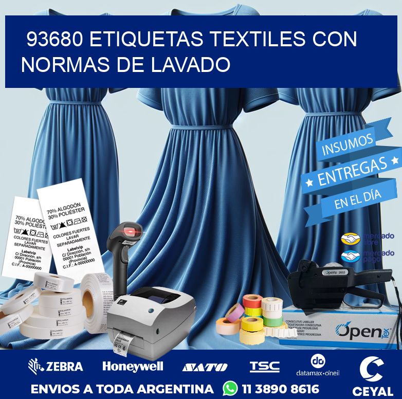 93680 ETIQUETAS TEXTILES CON NORMAS DE LAVADO