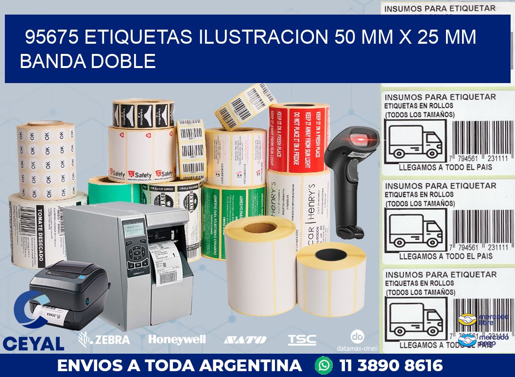 95675 ETIQUETAS ILUSTRACION 50 MM X 25 MM BANDA DOBLE