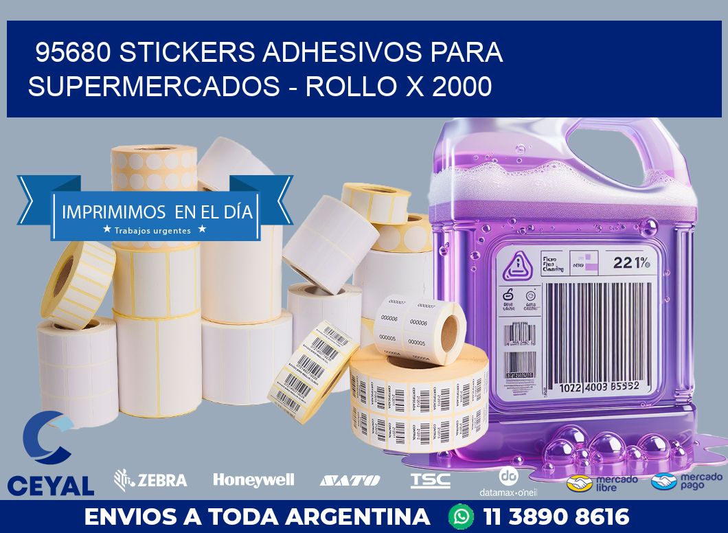 95680 STICKERS ADHESIVOS PARA SUPERMERCADOS - ROLLO X 2000