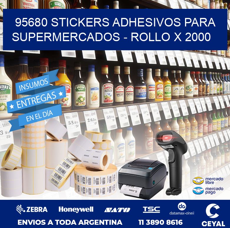 95680 STICKERS ADHESIVOS PARA SUPERMERCADOS – ROLLO X 2000