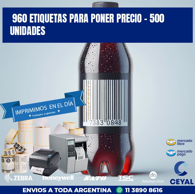 960 ETIQUETAS PARA PONER PRECIO - 500 UNIDADES