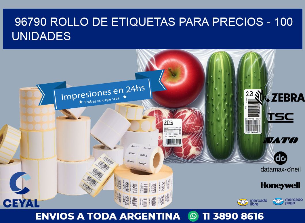 96790 ROLLO DE ETIQUETAS PARA PRECIOS – 100 UNIDADES