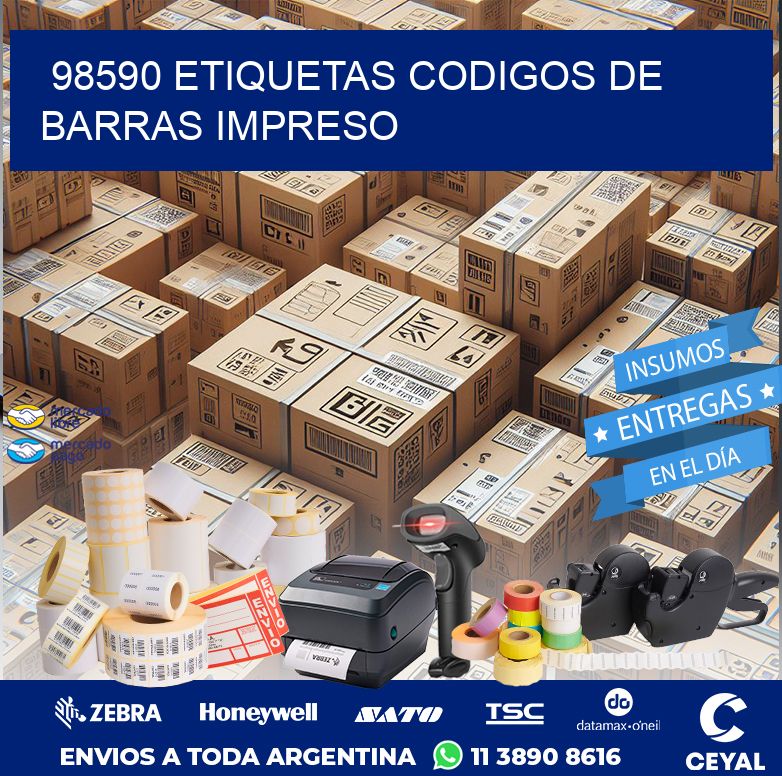 98590 ETIQUETAS CODIGOS DE BARRAS IMPRESO