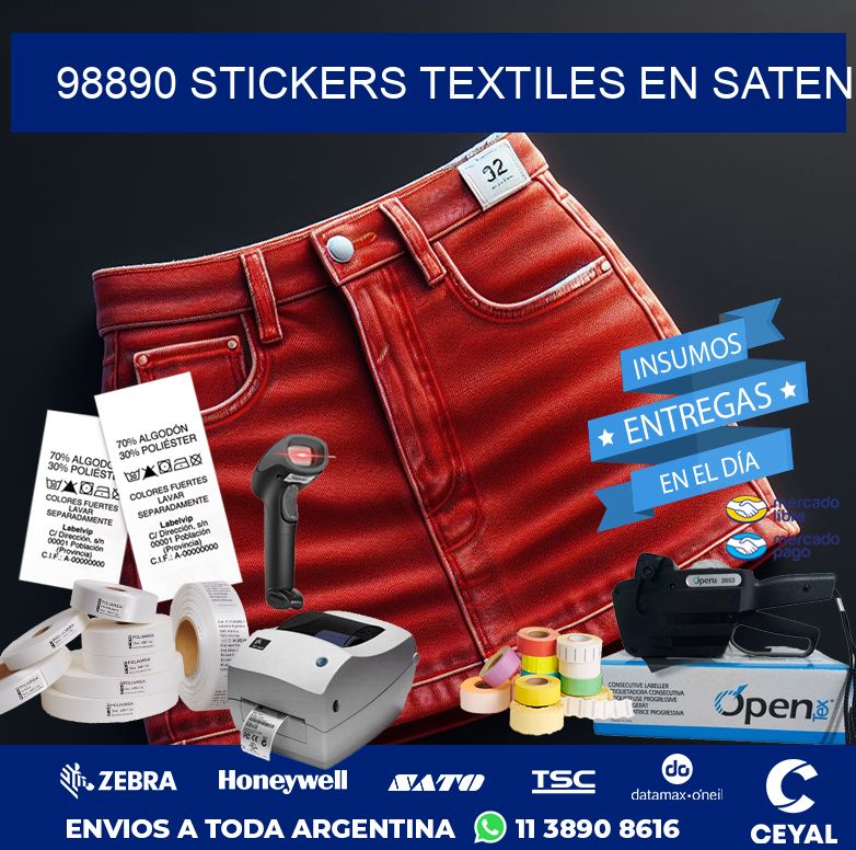 98890 STICKERS TEXTILES EN SATEN