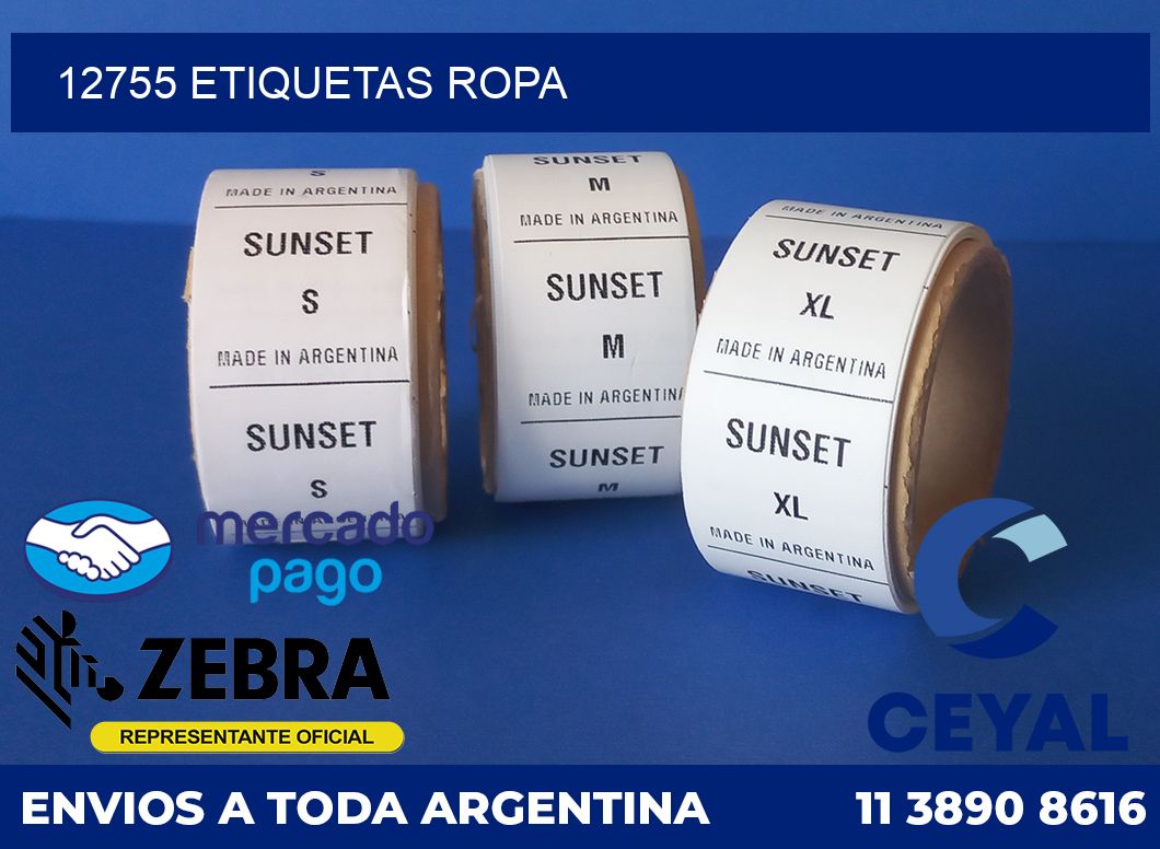 12755 ETIQUETAS ROPA