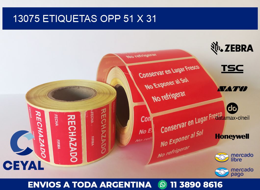 13075 ETIQUETAS OPP 51 X 31