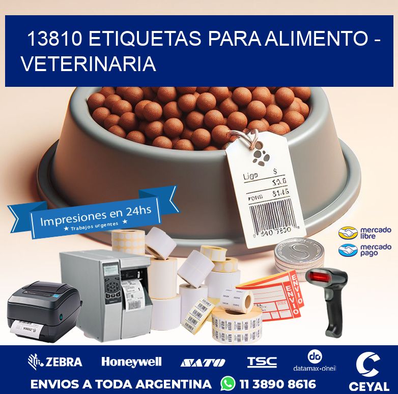 13810 ETIQUETAS PARA ALIMENTO – VETERINARIA