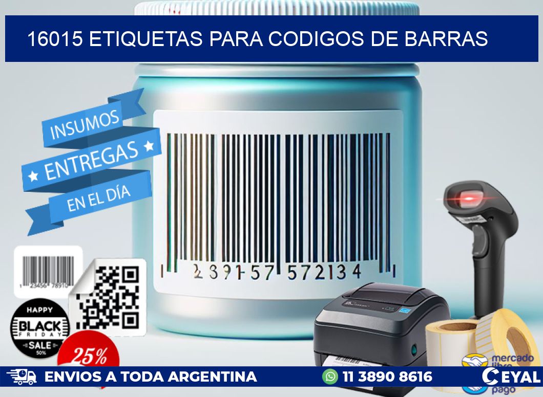 16015 ETIQUETAS PARA CODIGOS DE BARRAS