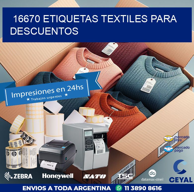 16670 ETIQUETAS TEXTILES PARA DESCUENTOS