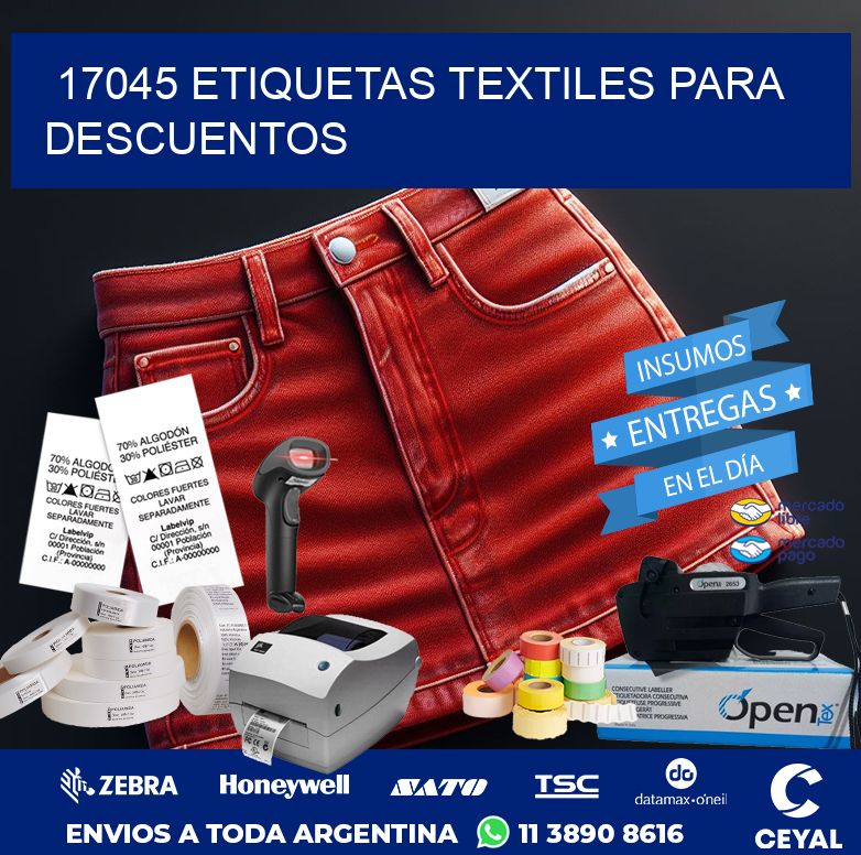 17045 ETIQUETAS TEXTILES PARA DESCUENTOS