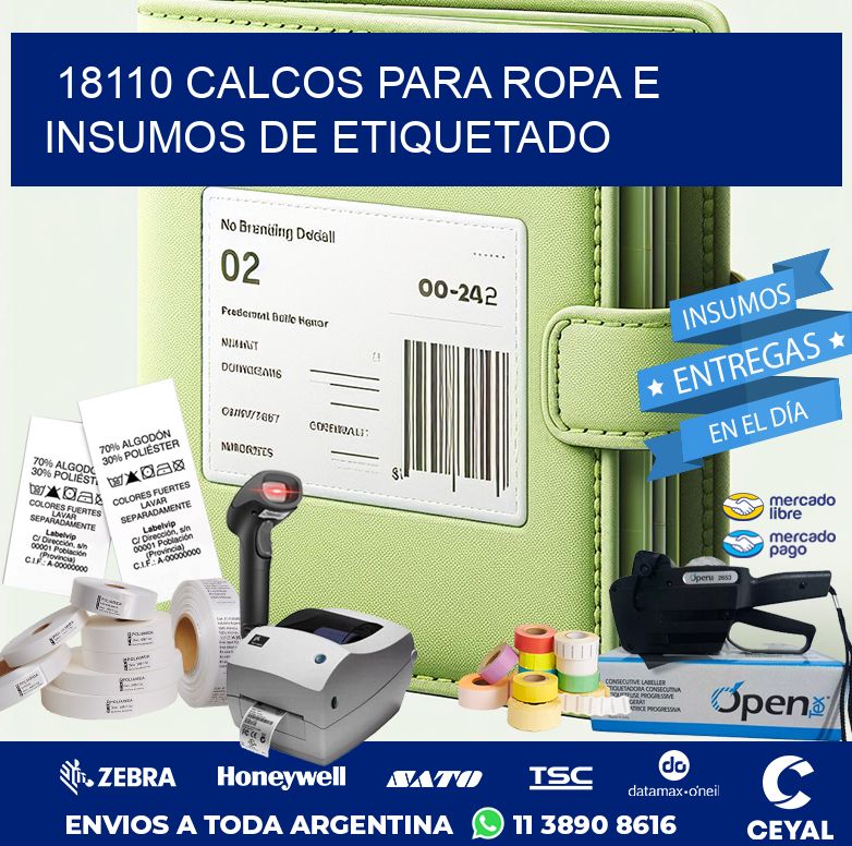 18110 CALCOS PARA ROPA E INSUMOS DE ETIQUETADO