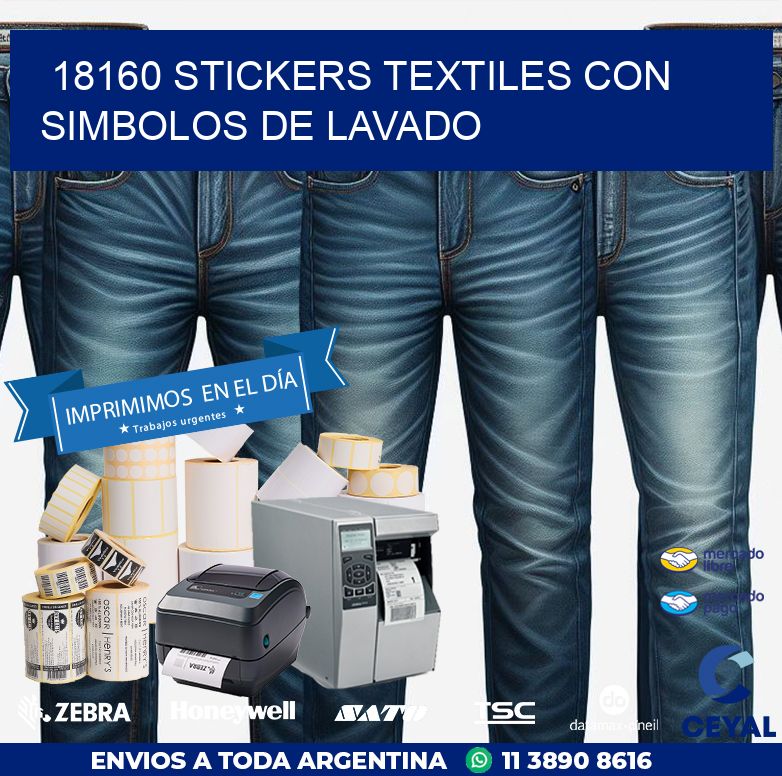 18160 STICKERS TEXTILES CON SIMBOLOS DE LAVADO
