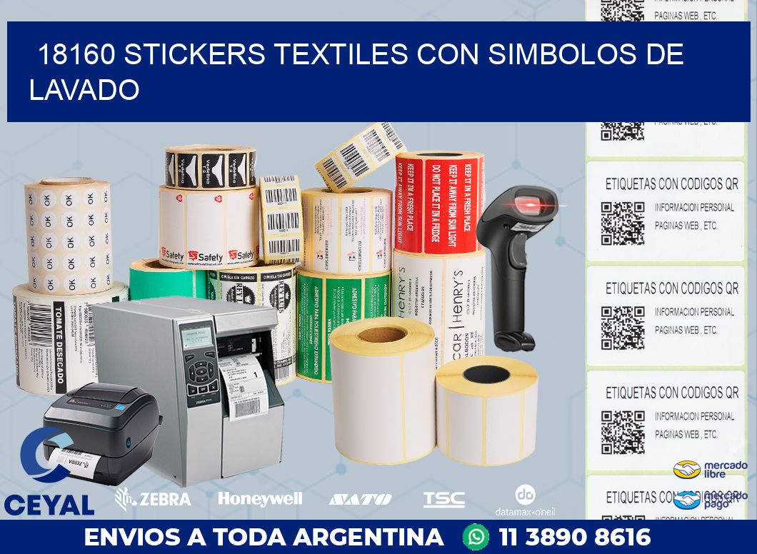 18160 STICKERS TEXTILES CON SIMBOLOS DE LAVADO