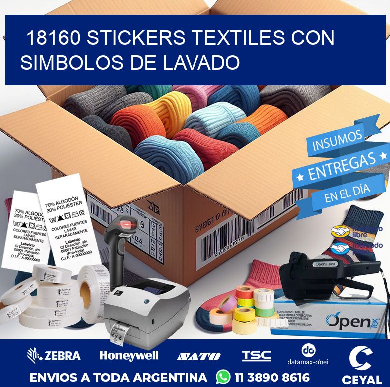 18160 STICKERS TEXTILES CON SIMBOLOS DE LAVADO