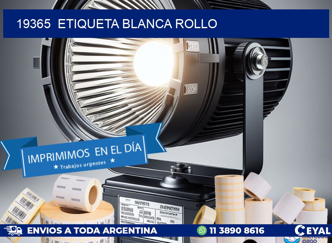 19365  etiqueta blanca rollo