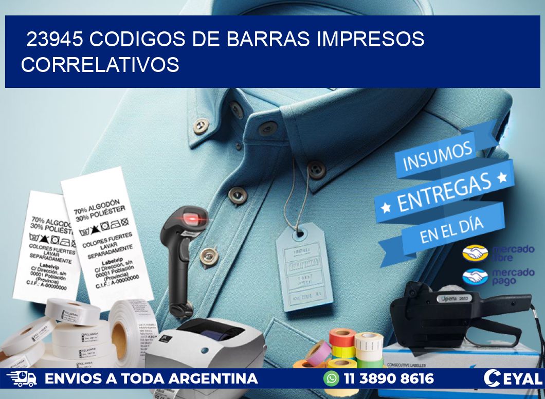 23945 Codigos de barras impresos correlativos
