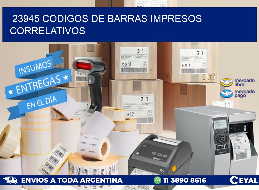 23945 Codigos de barras impresos correlativos