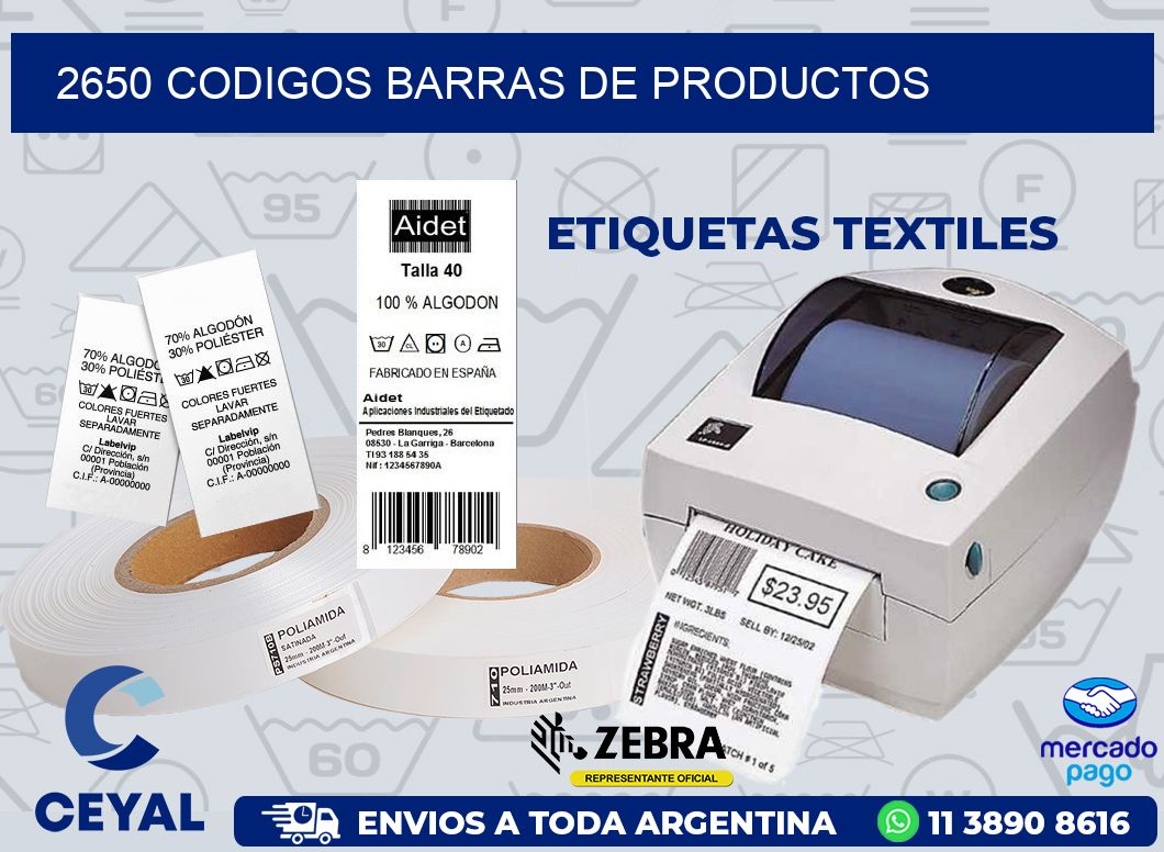 2650 CODIGOS BARRAS DE PRODUCTOS