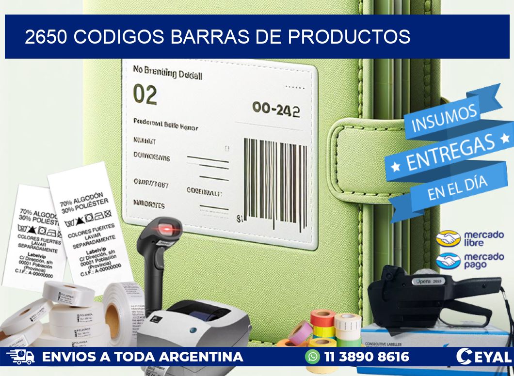 2650 CODIGOS BARRAS DE PRODUCTOS