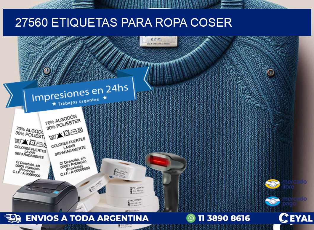 27560 ETIQUETAS PARA ROPA COSER