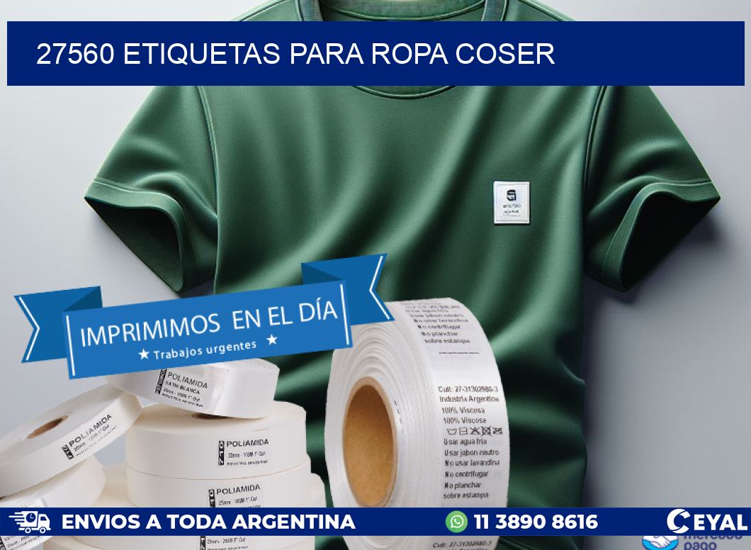 27560 ETIQUETAS PARA ROPA COSER