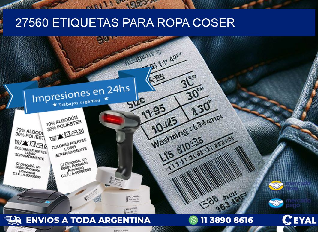 27560 ETIQUETAS PARA ROPA COSER