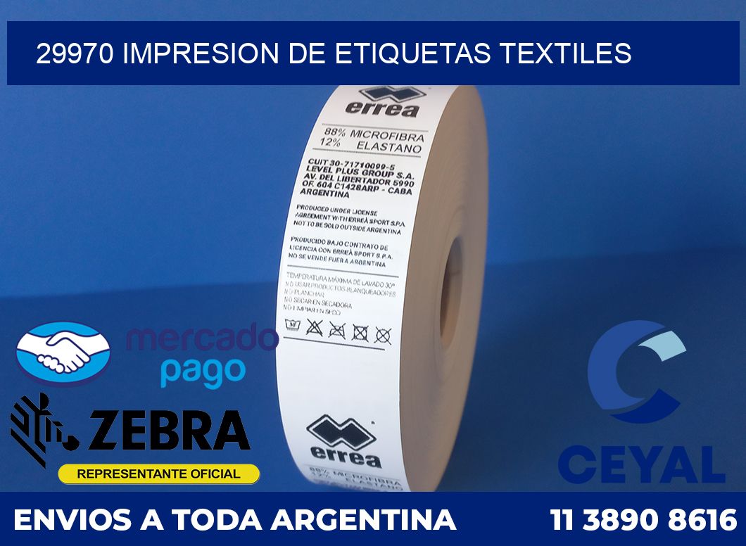 29970 IMPRESION DE ETIQUETAS TEXTILES