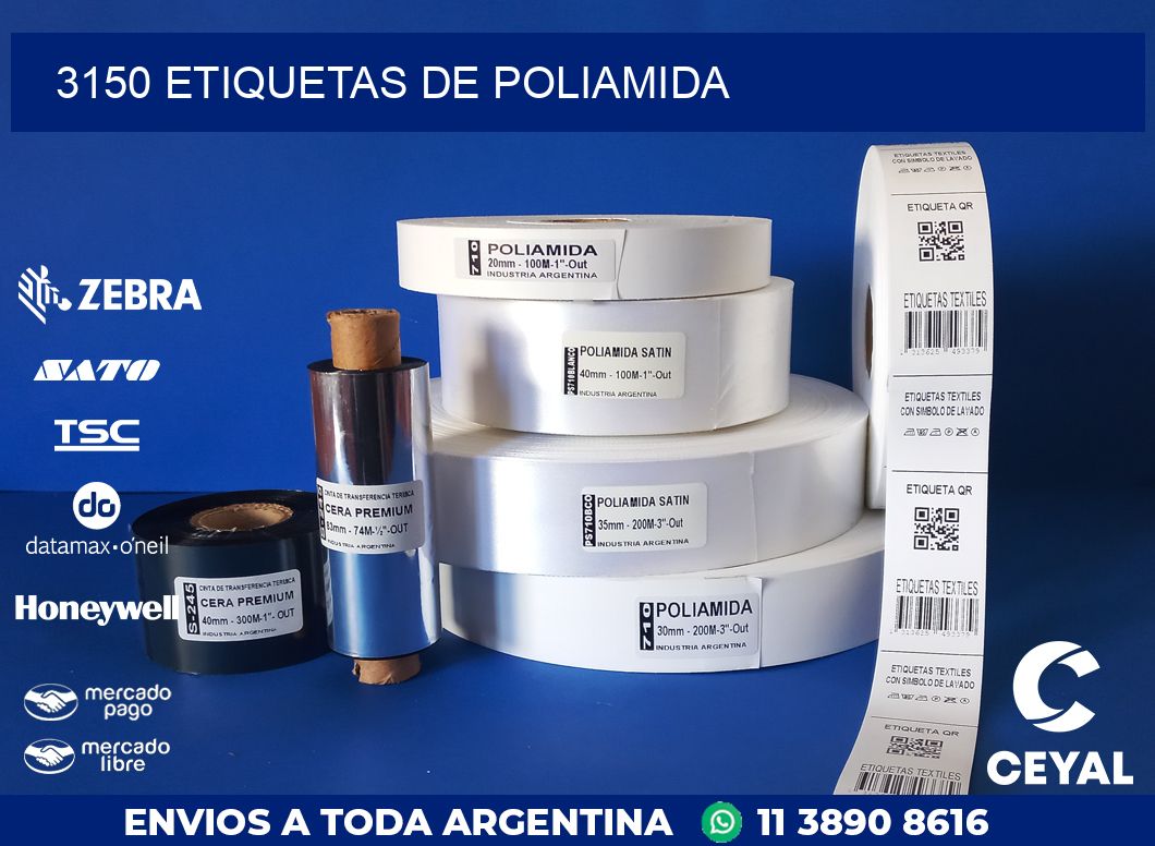 3150 ETIQUETAS DE POLIAMIDA