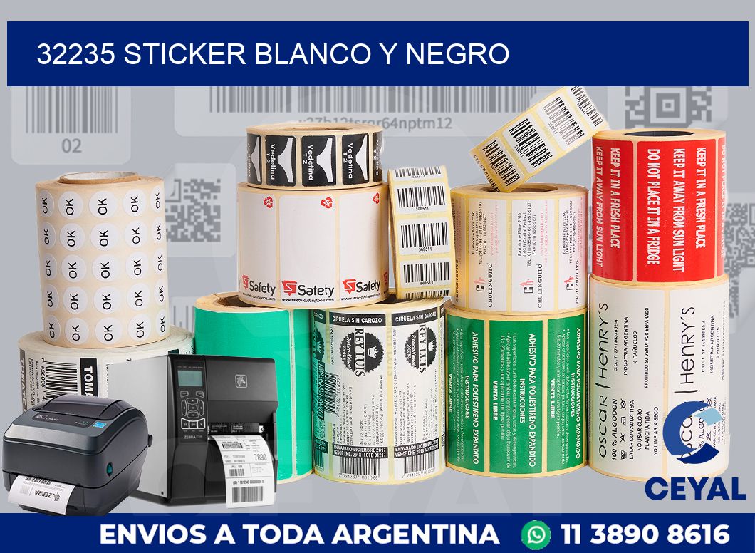 32235 STICKER BLANCO Y NEGRO