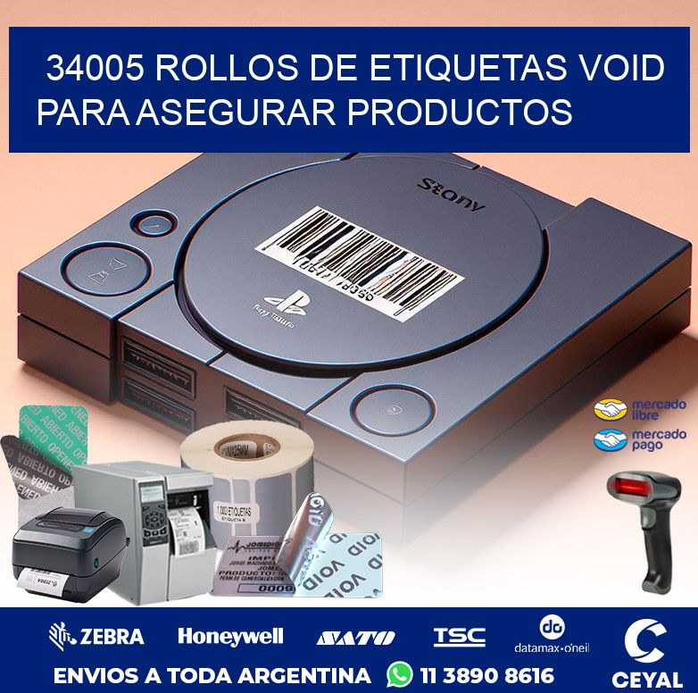 34005 ROLLOS DE ETIQUETAS VOID PARA ASEGURAR PRODUCTOS