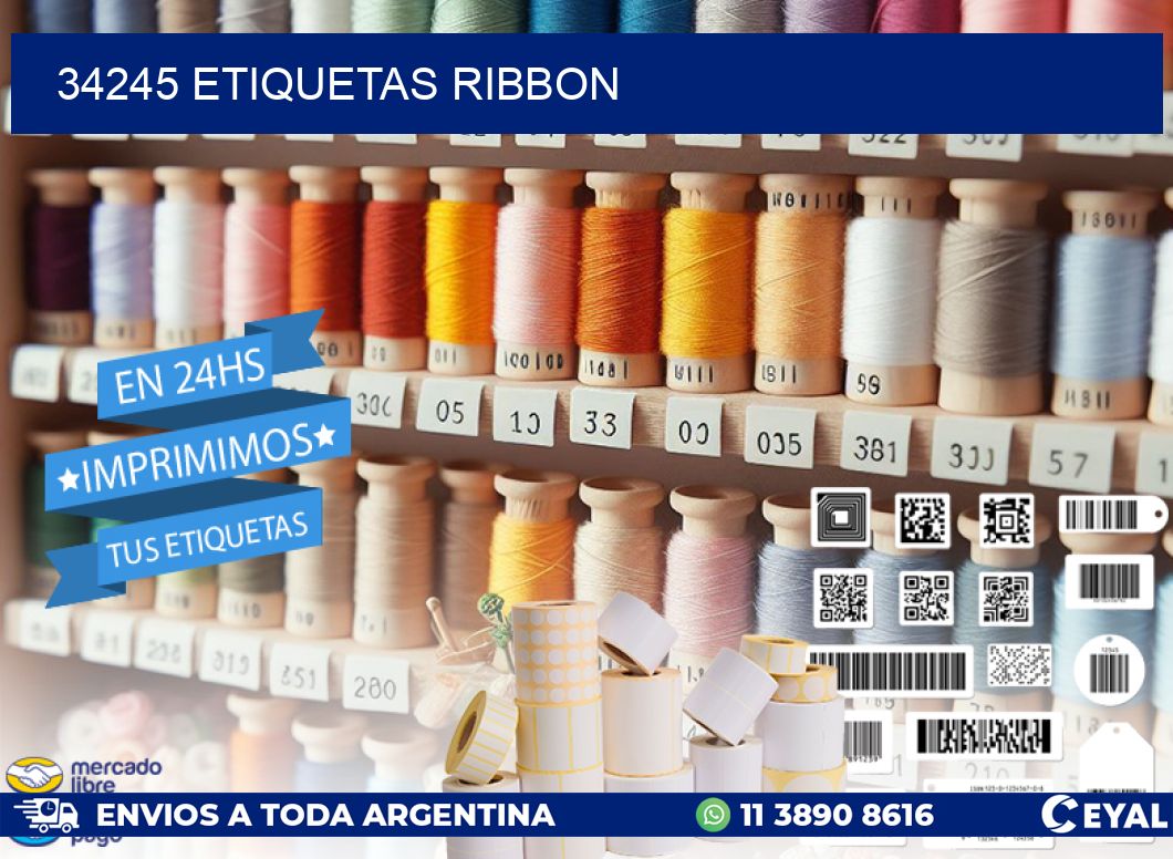 34245 ETIQUETAS RIBBON