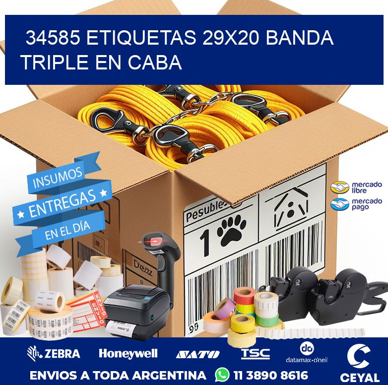 34585 ETIQUETAS 29X20 BANDA TRIPLE EN CABA