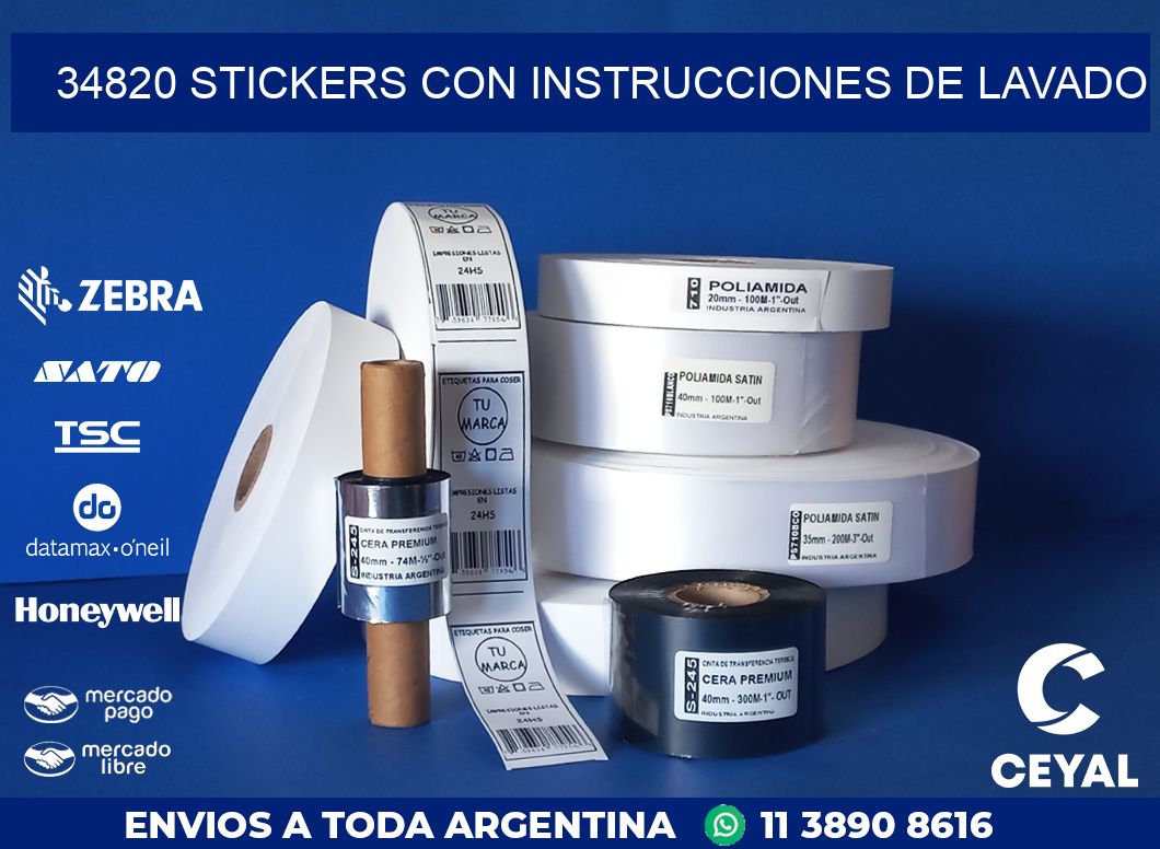 34820 STICKERS CON INSTRUCCIONES DE LAVADO