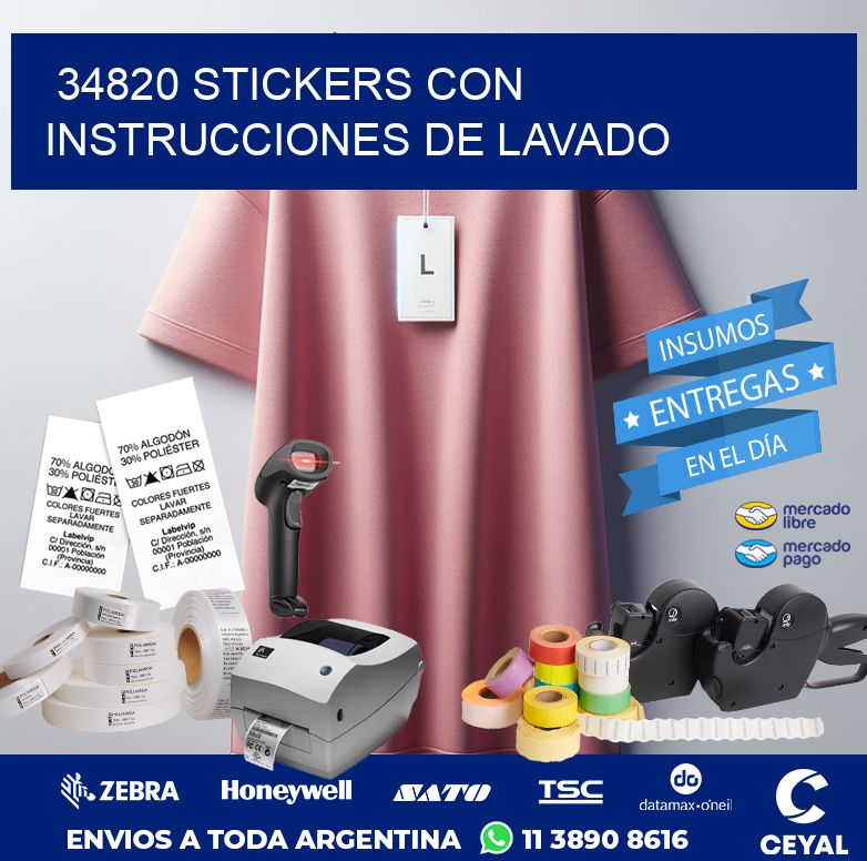 34820 STICKERS CON INSTRUCCIONES DE LAVADO