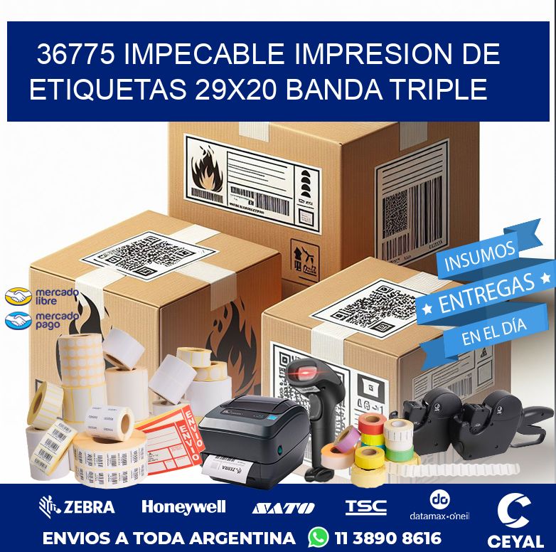 36775 IMPECABLE IMPRESION DE ETIQUETAS 29X20 BANDA TRIPLE