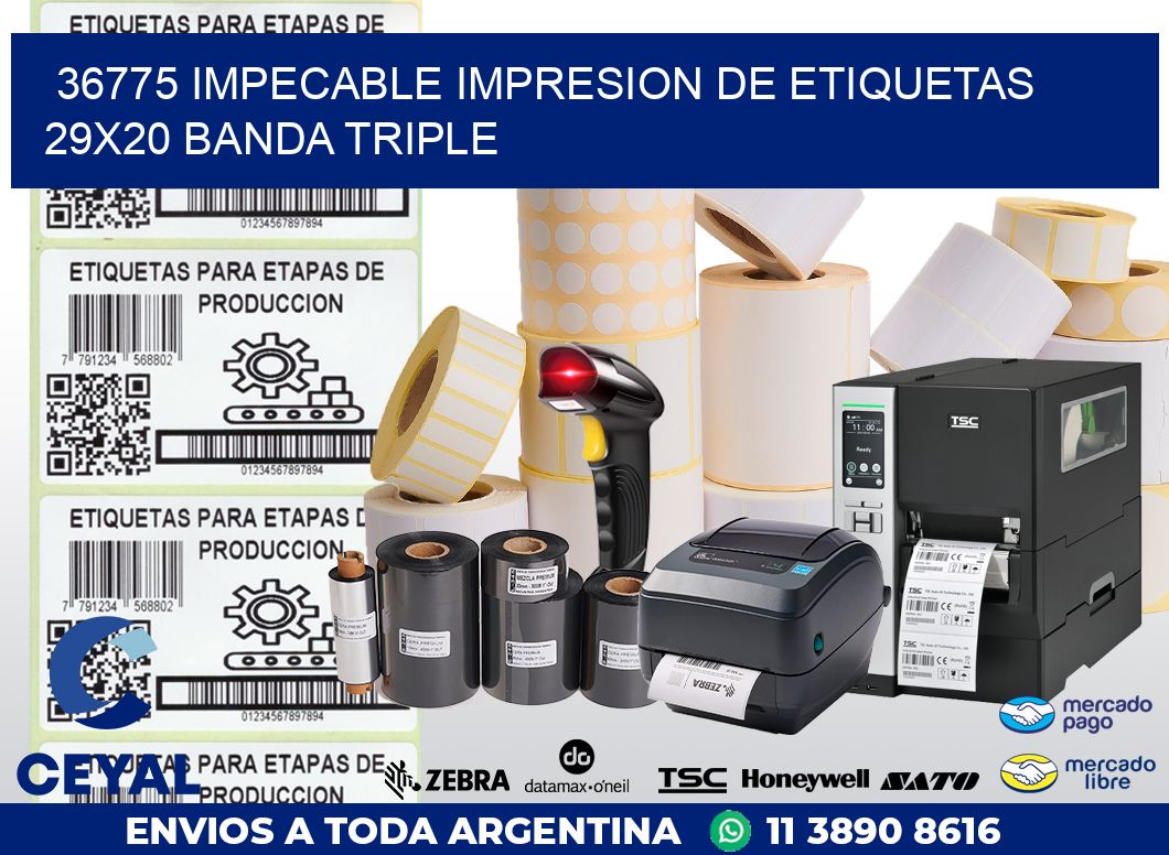 36775 IMPECABLE IMPRESION DE ETIQUETAS 29X20 BANDA TRIPLE
